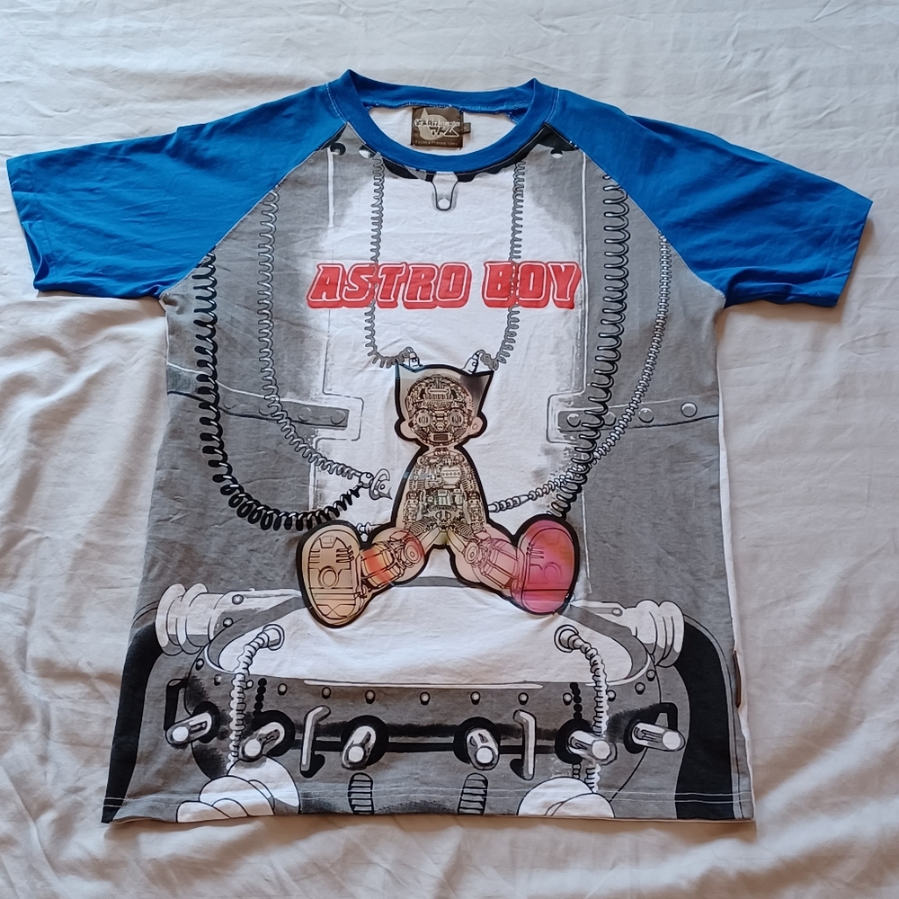 Y2K Tezuka Productions Astro Boy Recharging 3D Lenticular Hologram T-Shirt M